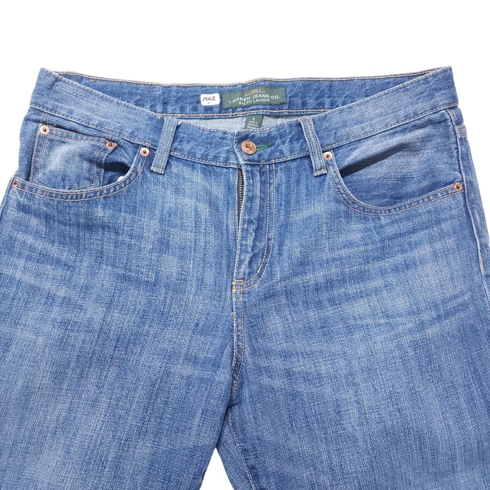 Lauren Ralph Lauren Jeans Womens 6 Blue Girlfriend Distressed Denim‎ 30x27.5